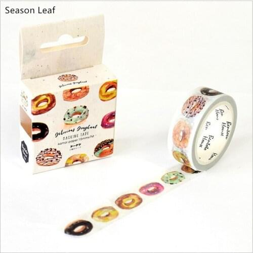 15mm Wide Delicious Sweet Donut Swatch Washi Adhesive Tape DIY Decorative Diary Scrapbook Sticker Label Masking Tape