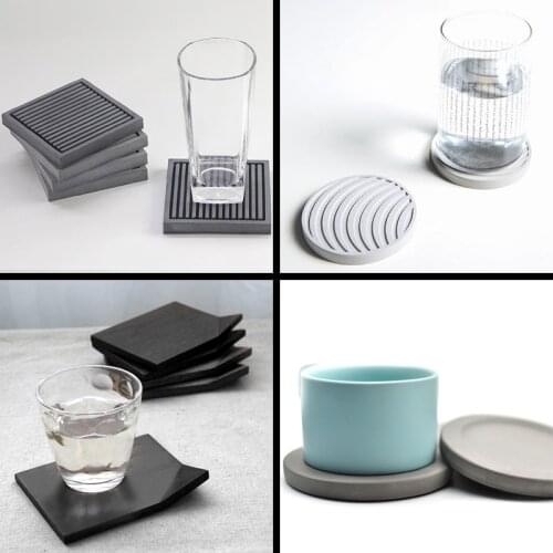 Creative concrete cup cushion silicone mold cement cup tray mold table top anti-hot insulation cushion leaf shape mould