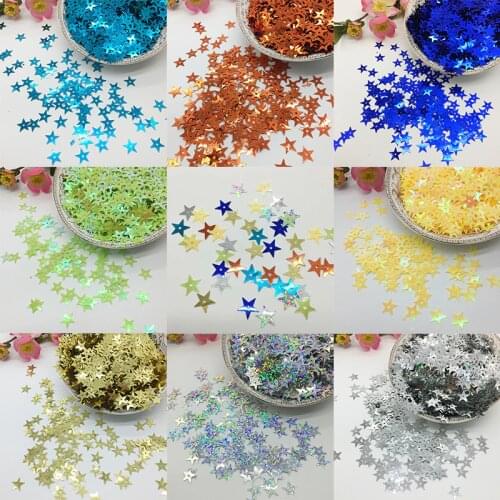 LNHOME 50g/lot 10mm Star Loose Flat Sequins Multiple Colors Shining Small Confetti PVC Garment Accessories