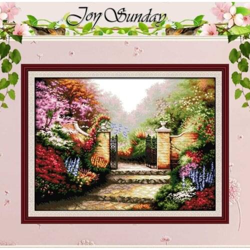 Garden Scenery Patterns Counted Cross Stitch 11CT 14CT Printed Canvas Cross Stitch Set Wholesale Chinese Embroidery Needlework
