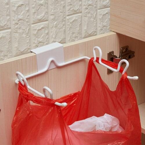 Stainless Steel Garbage Hanging Bag Kitchen Trash Storage Rack Bag Hook Scouring Pad Dry Shelf Holder Kitchen Organzier
