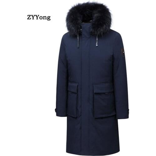 2020New Winter Long Jacket Windproof Male Cotton Fashion Mens Parkas Casual Man Coats High Quality Men Coat Plus Size XXXL