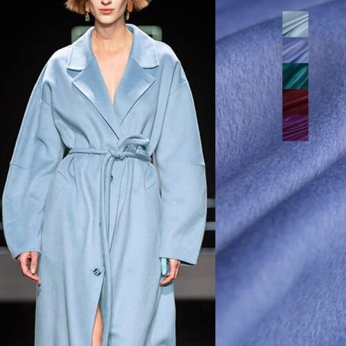 150CM Wide 450-550G/M Solid Color Purple Blue Green Red Wool Cashmere Fabric for Autumn and Winter Overcoat Coat Jacket E1059
