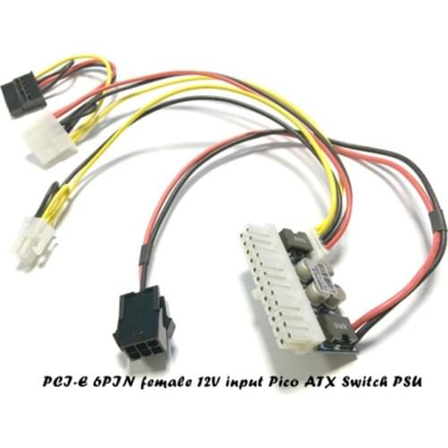 PCI-E 6pin female Input DC-ATX-250W 24pin Power Supply Module Swithc Pico PSU Car Auto Mini ITX High DC-ATX power module ITX Z1