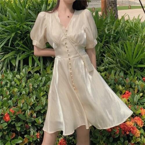 Spring autumn women dress pure color French Platycodon clouds dress 02-DS-xsysfs