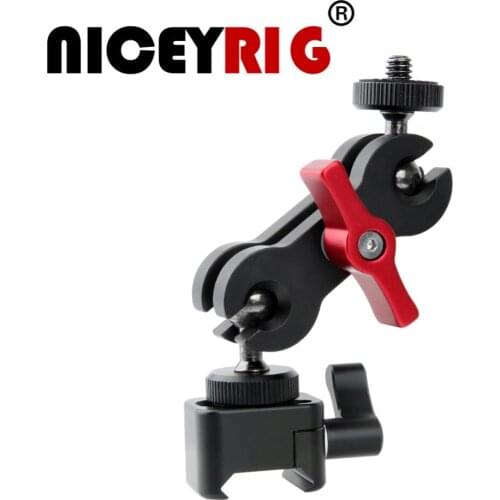 NICEYRIG DSLR Camera Stand Accessories DSLR Camera Rig Hot Shoe Mount Adjustable EVF Support Mount for Monitor & Viewfinder