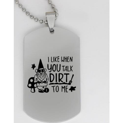 Ufine jewelry girl gift pendant army card Guardian spirit I like you talk dirt to me stainless steel customed necklace N4223