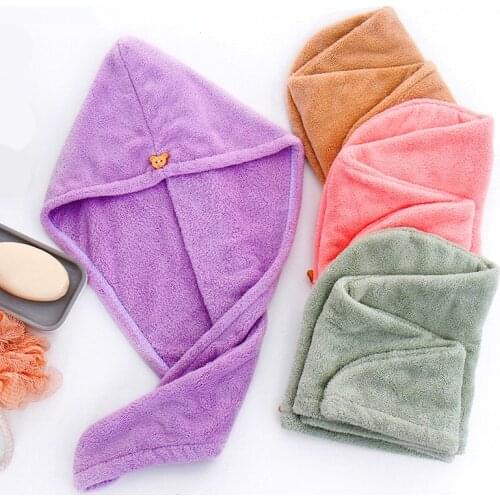 VIP Quick-dry Hair Towel Cap Hat Girls Hair Drying Hat Bath Hat Microfiber Solid Towel Cap Super Absorption Turban Hair Dry Cap