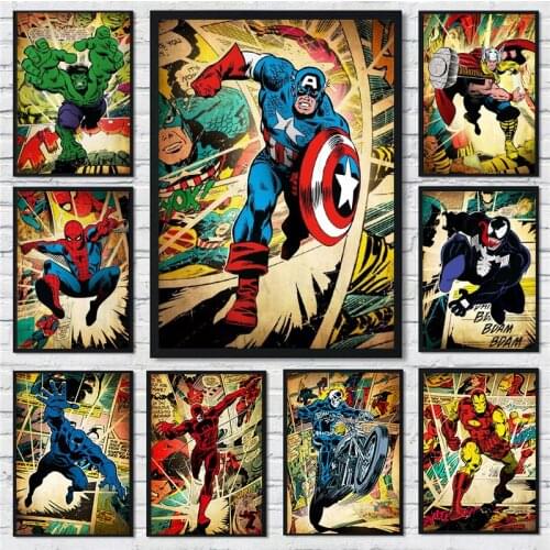 Marvel Comics Silver Age Poster Superhero Retro Print Canvas Painting Wall Decoration Art Picture Cuadros for Living Room Decor