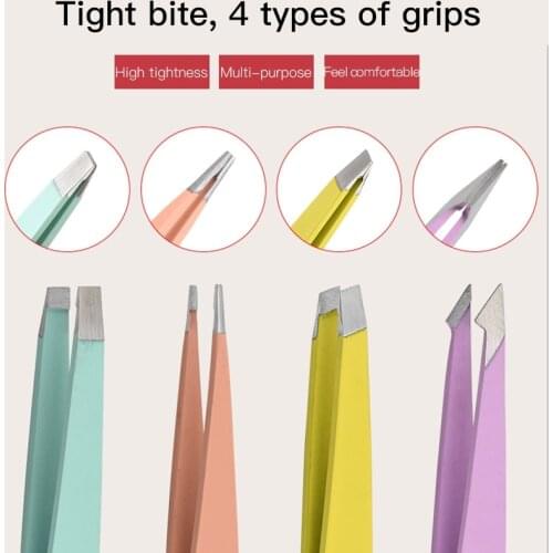 Professional Stainless Steel Eyebrow Tweezers Eye Brow Clips Removal Eyelash Curler For Brows Eye Lash Extensions Makeup Tools