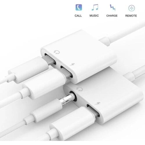 For Lighting to 3.5MM Jack Charger Adapter Splitter For iPhone 12 11 Pro Max 12Mini SE 2 XS XR X 8 + Double Connector For Apple
