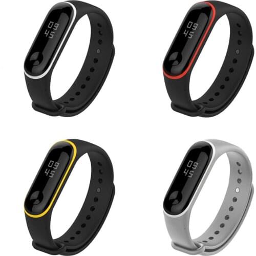 For Mi Band 3 Wrist Strap For Xiaomi Mi Band 3 Strap Wristband Silicone Double Color Sport Fitness Bracelet for Miband 3