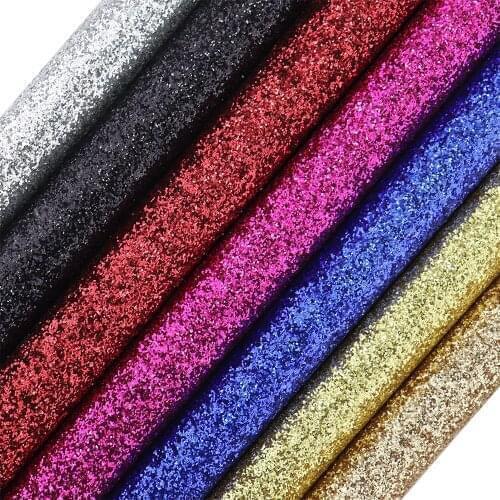 30x134cm Roll Pure Plain Fine Shiny Glitter Fabric Elastic Backing Leather For Bows Gift Box Decoration DIY AY307