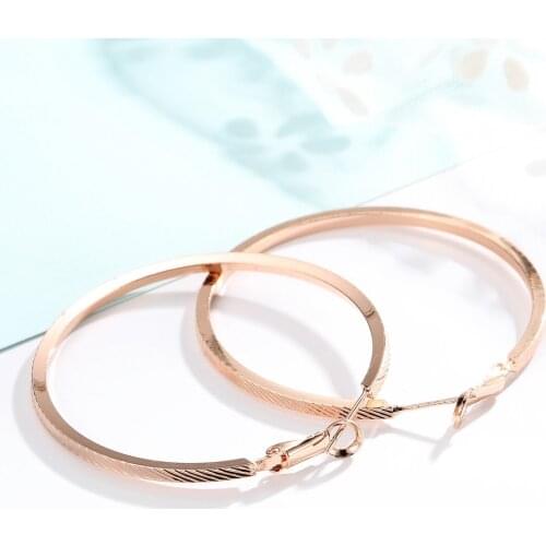 14K Rose Gold Hoop Earrings for Women Gemstone Wedding Engagement 925 Silver Fine Jewelry Round Valentine Gift