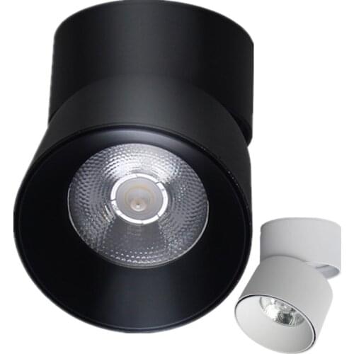 Dimmable 9W/12W LED Surface Mounted Downlights, COB Led downlights Ceiling Spot light +led driver,White/Black Shell, AC85-265V