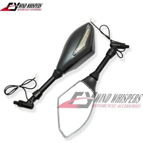 Motorcycle LED Turn Lights Side Mirrors Turn Signal Indicator Rearview Mirror For Honda Suzuki Ducati Kawasaki GT650 Z750 Z1000
