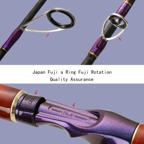 AIOUSHI Fishing lure fishing rod, super fast adjustment of two sections of carbon, Fuji Guide ring1.98 L/ML Solid Wood Handcraft