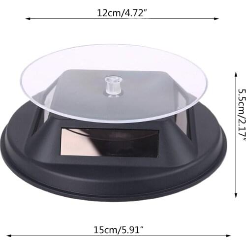 360 Degree Rotating Turntable Display Stand Solar Powered Jewelry Watch Ring Bracelet Organizer Holder