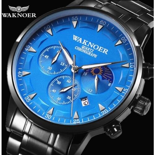 Waknoer Mens Waterproof Watch