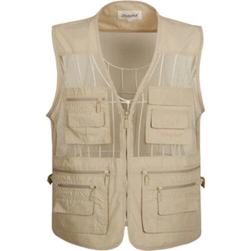 Summer Mesh Vest For Men Spring Autumn Male Casual Thin Breathable Multi Pocket Waistcoat Mens Baggy 5XL Vest With Many Pockets