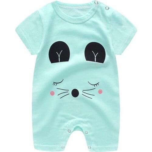 ZWY1051 Cotton Baby Girl Romper Summer Short Sleeved Cartoon Animal Jumpsuit Toddler Cute Boutique Clothes For Baby Clothing