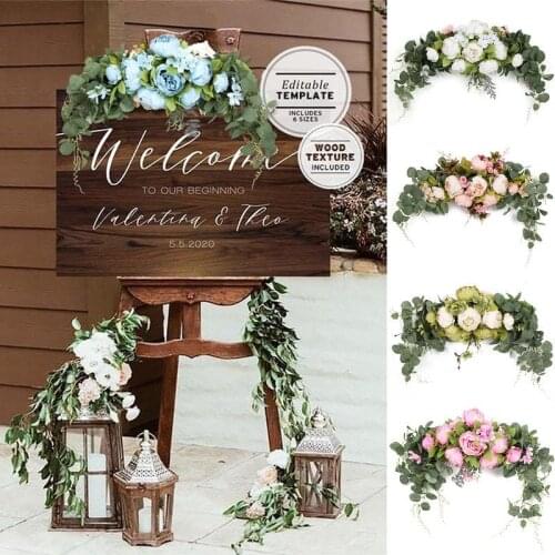 1Pc Artificial Wreath Door Threshold Flower DIY Wedding Home Living Room Party Pendant Wall Decor Christmas Garland