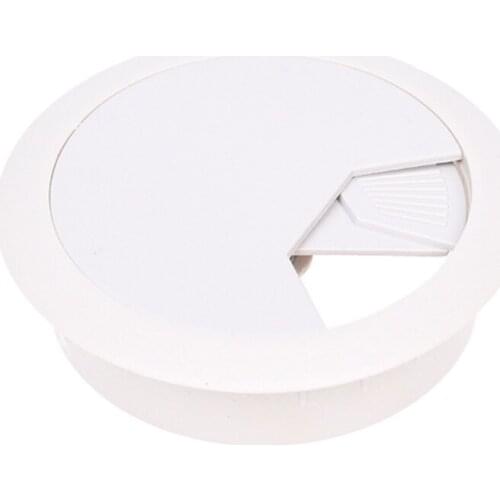 PC Desk Gray white Plastic 50mm Diameter Grommet Cable Hole Cover 10 Pcs