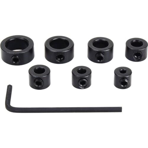 7pcs/set 3-12mm Drill Bit Tools Depth Stop Collar Ring Positioner Spacing Ring Locator Woodworking Tools With Hex Wrench
