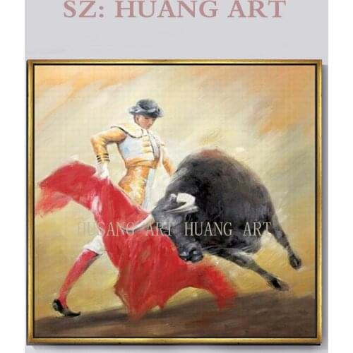 Abstract Spanish Bullfighter Animal Oil Painting Living Room Wall Pictures Large Canvas Wall Art Hand painted Painting No Framed