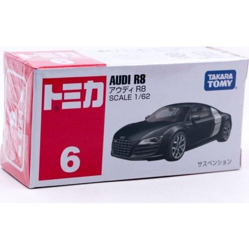 Takara Tomy Tomica No. 006 AUDI-R8 Scale 1/62 Diecast Model Toys Alloy Car #6