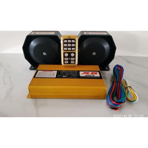 X5 400W car emergency siren amplifiers warning alarm with wireless remote microphone+2*200W speaker