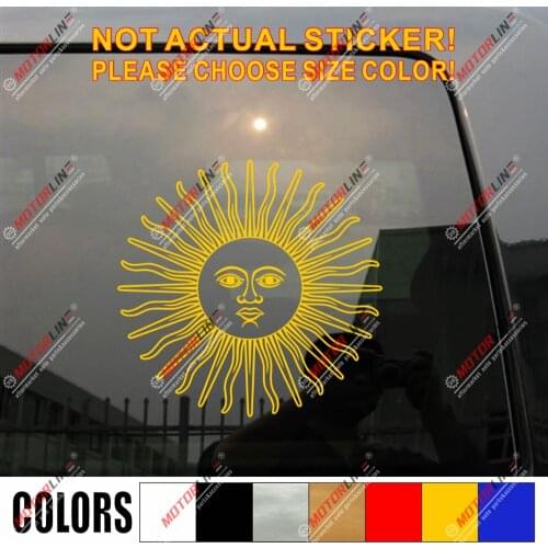 Sun of May Flag of Argentina Decal Sticker Car Vinyl pick size color no bkgrd