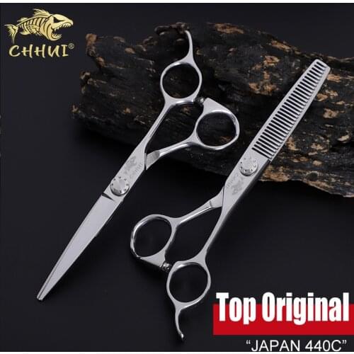 Free Shipping Hair Scissors Professional 440c Japanese Steel 6.0 Inch Hairdressing Scissors Cutting Thinning Barber Salon Shears