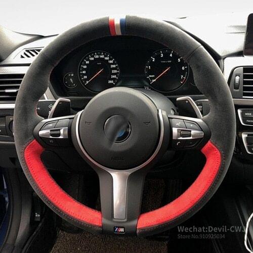 DIY steering wheel cover for Maserati Ghibli carbon fiber leather hand sewn Premium leather Grip Cover car accessories