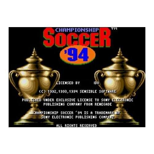 Championship Soccer '94 USA Version 16 bit Big Gray Game Card For NTSC Game Player