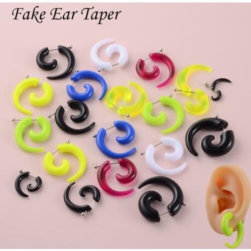 CHUANCI 1 Pair Acrylic Fake Spiral Ear Taper Stretcher Expanders Gauge Tunnel And Plugs Earlobe Earring Piercing Body Jewelry