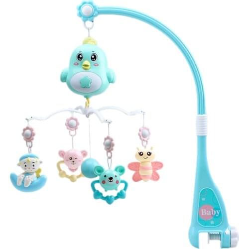 Baby Crib Mobile Crib Rattle Music Box Night Light Rotate Bed Toys