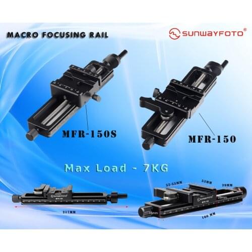 Sunwayfoto Macro Focusing Rail with Screw-Knob Clamp MFR-150 MFR-150s Slider Release Plate Bracket 7kg Payload