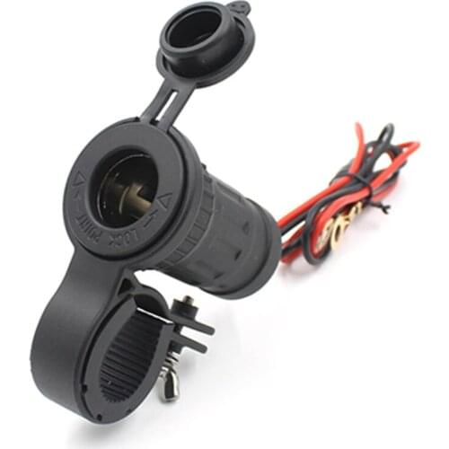 12-24V Cigarette Lighter Socket 12V Waterproof Car Boat Motorcycle Handlebar Cigarette Lighter Sockets Power Plug Outlet