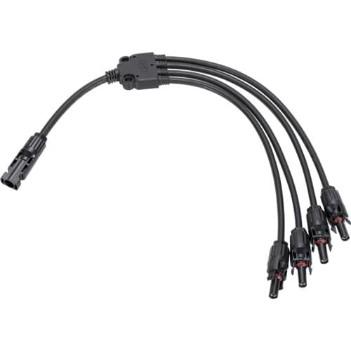 Customized Solar Cable 4 To 1 Y Branch Connector Solar Panel Connector Adapter for Parallel Inverter