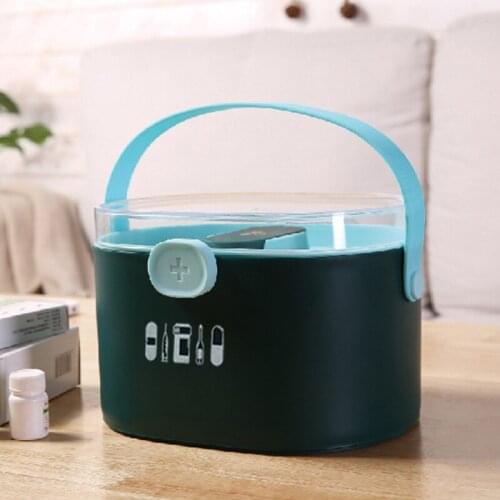 Multi function medicine box family double-layer transparent large capacity portable medical convenient first aid medicine box