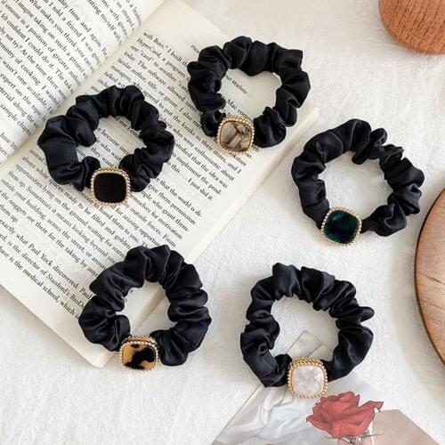Fashion Acetate Scrunchies Vintage Hair Ties Women Girls Ponytail Holders Elastic Hair Band Simple Hair Rope Hair Accessories