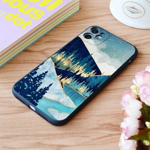 For iPhone Morning Stars Print Soft Matt Apple iPhone Case 6 7 8 11 12 Plus Pro X XR XS MAX SE