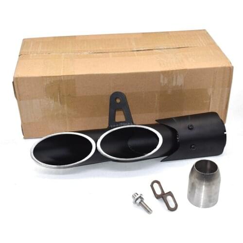 Motorcycle Dual-outlet Exhaust Tail Pipe Muffler Tailpipe Tip for Yamaha YZF-R6 for Suzuki GSX-R Stainless Steel