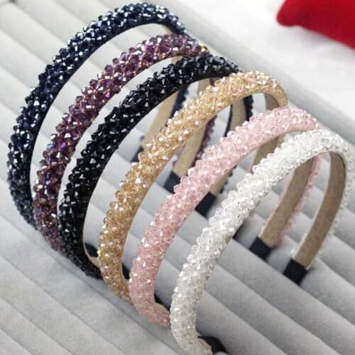 Ladies Rhinestone Pearl Headband Fake Pearl Hairband Wavy Headband Trend Jewelry Ms. Mens Hair Decoration Hair Bundle
