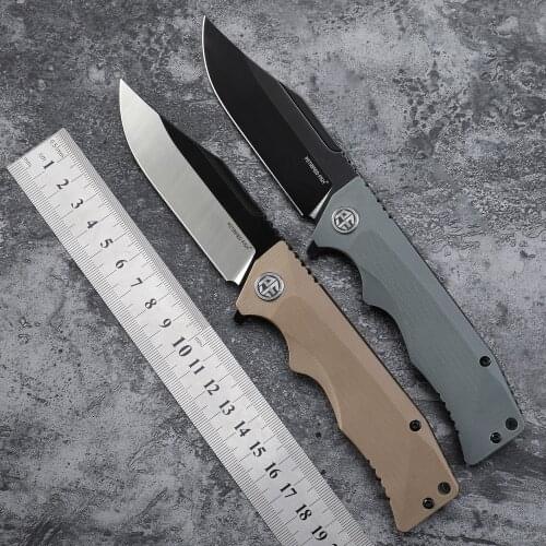 Petrified fish G10 handle D2 steel EDC tool hunting knife outdoor camping survival diving pocket folding knives PF959