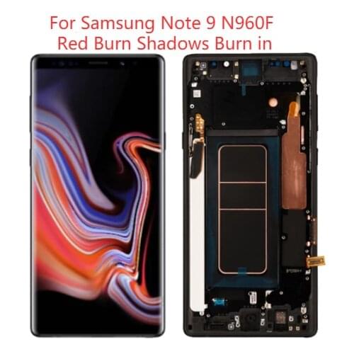 Original N960F Display Screen For Samsung Galaxy Note 9 LCD With Frame Note9 SM-N960A N960FD LCD Screen Red Burn Shadows