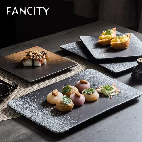 FANCITY Flat plate, sushi sashimi plate, square dessert plate, cake dessert plate, steak plate, restaurant plate