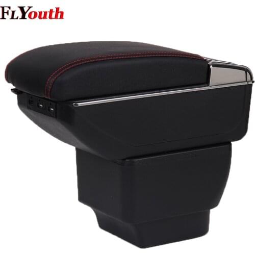 For Mazda 2 Demio Mazda2 2008-2013 Car Armrest Box Usb Charging Heighten Double Layer Central Store Content Cup Holder Ashtray