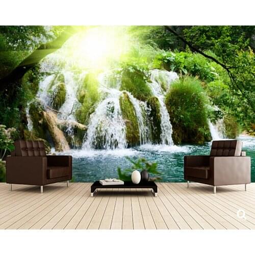 Custom natural scenery wallpaper,waterfall,3D photo mural for living room restaurant sofa background wall waterproof wallpaper
